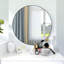 Miroir rond 24 po noir avec construction pour la maison, une charmante salle à manger et un couloir-1953349319