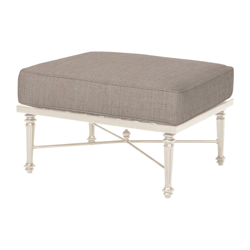 Grand Terrace Outdoor Ottoman, Cast Ash Sunbrella® Plainweave, Vintage