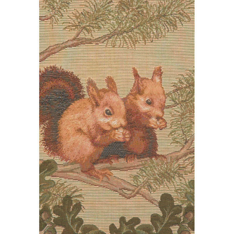 Squirrels Woven Cotton Euro Throw Pillow Cover
