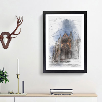 Lincoln Cathedral in England in Abstract - Picture Frame Graphic Art Print
