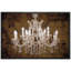 Lustre en cristal brun brun et blanc qui illumine un art mural contemporain et relaxant-93589385-93589386