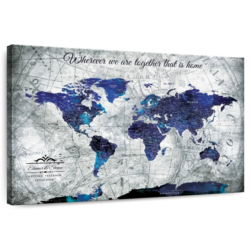 Carte du monde personnalisée, H 16 po x l 24 po, Oui