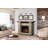 Dimplex Featherston Electric Fireplace with Mantel Surround Package - Pine w/ Gray Stone-Look Shelf