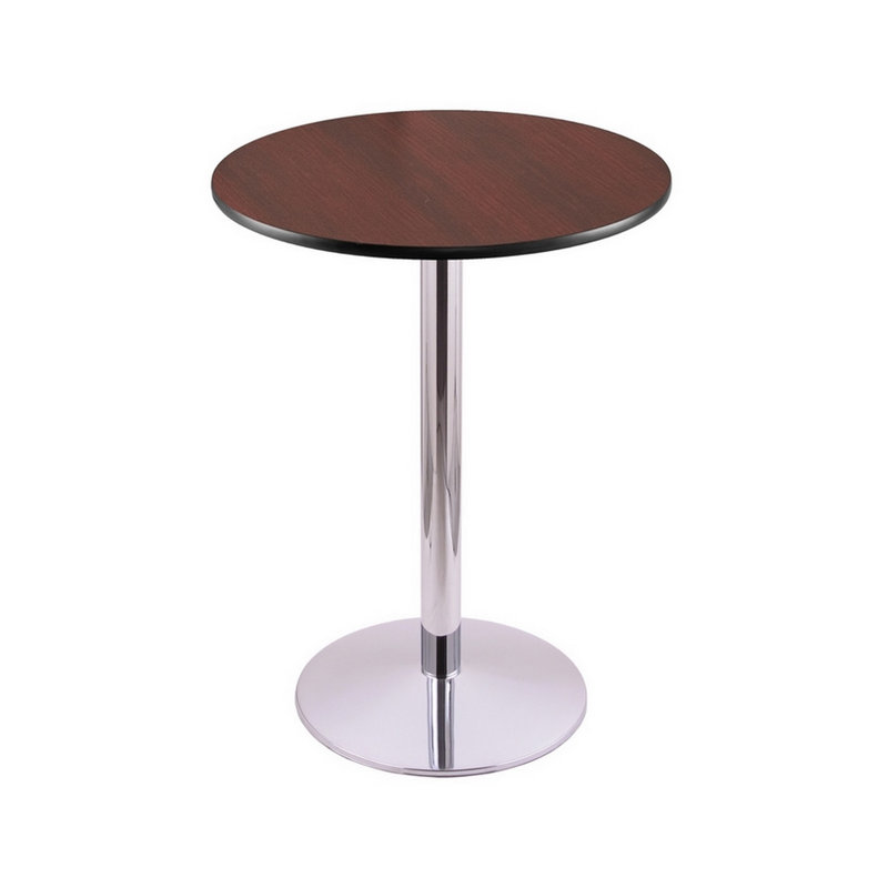Counter Height Pedestal Table, Chrome, 36" H x 30" W x 30" D