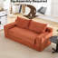 2 places orange avec fonction convertible, structure en acier, mousse à mémoire de forme, revêtement en velours côtelé, sans assemblage pour les petits coussins de bureau et de chambre à coucher sans mousse