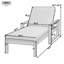Chaise longue d'extérieur réglable en 5 positions en bois d'acacia avec coussins amovibles-789077007