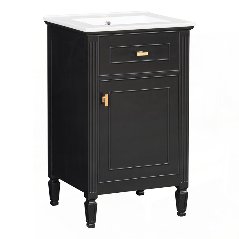 Meuble-lavabo moderne avec matériaux de qualité supérieure et rangement innovant, Noir