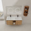 Meuble-lavabo mural 48 po avec double lavabo et support de rangement, portes à fermeture douce, meuble-lavabo