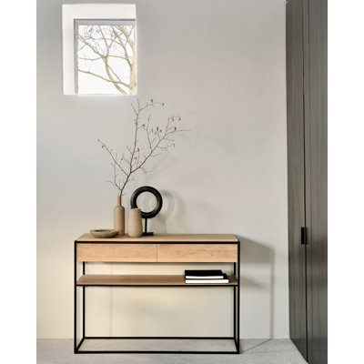 Monolit 48'' Solid Wood Top Console Table