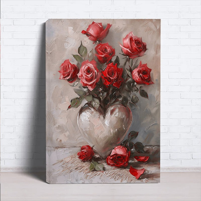 Impression sur toile, "romantique", roses rouges sur toile - Urban Studio, 36 * 24 pouces (90 * 60 * 2cm)