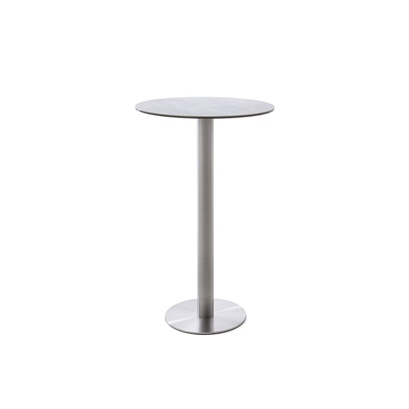 Michaella Round Glass Top Metal Base Dining Table, Light grey ceramic
