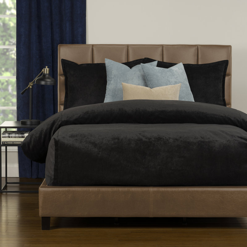Mixology Velvet Bed Cap Comforter Set with Sewn Corners, Full, Night
