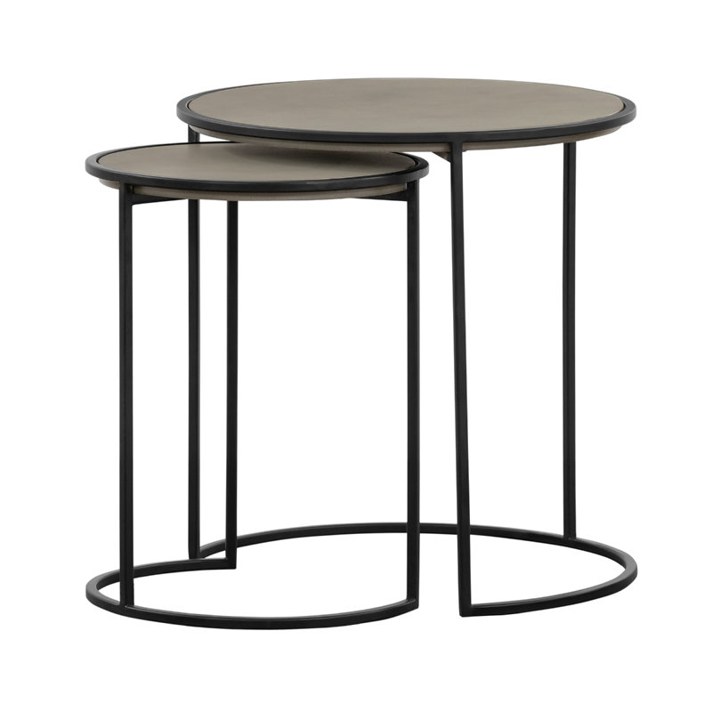 Blaurock Concrete Top Nesting Tables, 18" H x 17" W x 17" D