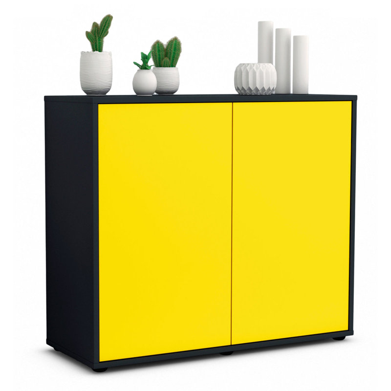 Quintara 92cm Sideboard, Charcoal/Yellow