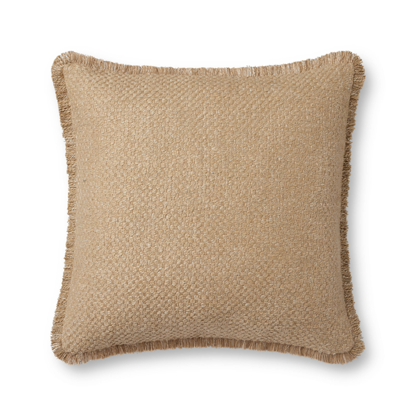 Fringed Cotton Throw Pillow, Natural, Pillow Cover Only - No Insert