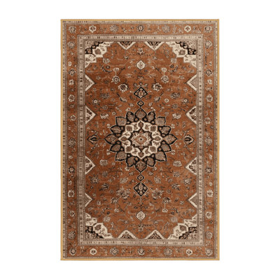 Machine Washable Persian Brown Area Rug