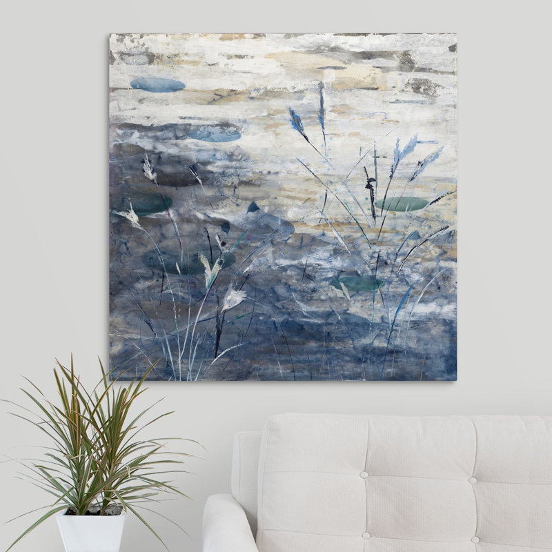 «Pond», peinture sur toile, Toile tendue, H 30 po x l 30 po x p 1,25 po