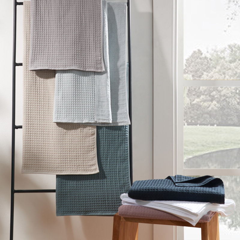 Waffle Twist Bath Towel, Beige, 6 Piece Bath Towel Set