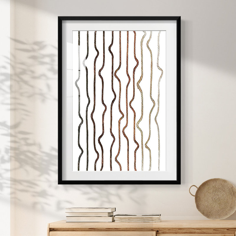 Jagged Flow I -Framed Print, 28.5" H x 20.5" W, Black