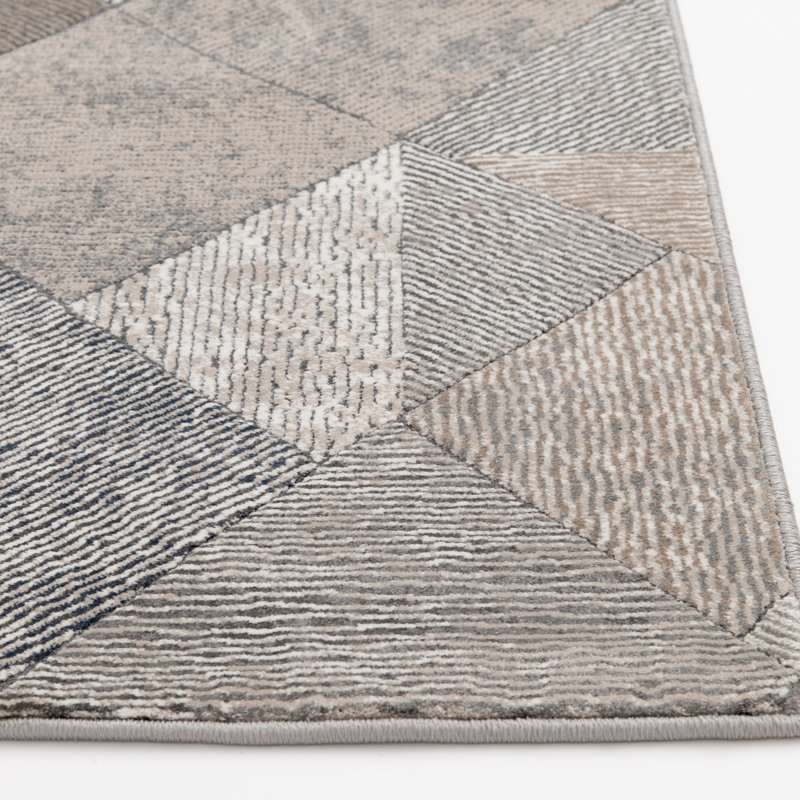 Tapis gris Bungalow Rose Allure Pelinzie, Rectangle 4 pi 11 po x 7 pi 7 po