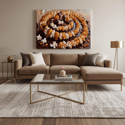 Desserts Popcorn Brown Canvas Wall Art