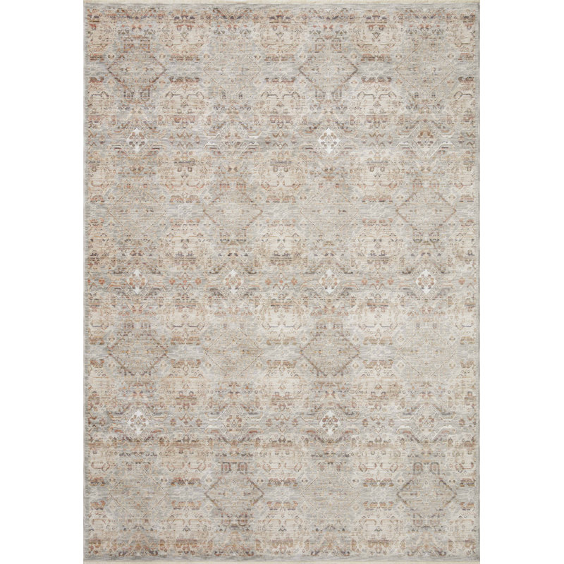 Amber Lewis x Loloi Zuma Silver / Multi Area Rug, Rectangle 5'3" x 7'9"