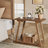 Farmhouse Narrow  Rectangle Side Table, Solid Wood End Table With 2-tier Storage-300707511-295733405