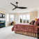 56" Ceiling Fan With Remote Control, 2 Downrods For Indoor Ceiling Fan With Remote, Reversible Noiseless Motor, 3 ABS Blades