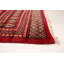 Tapis unique en laine noué à la main style Bokhara des années 2010 de 8 pi 2 po x 9 pi 10 po rouge / brun / ivoire Hovnan