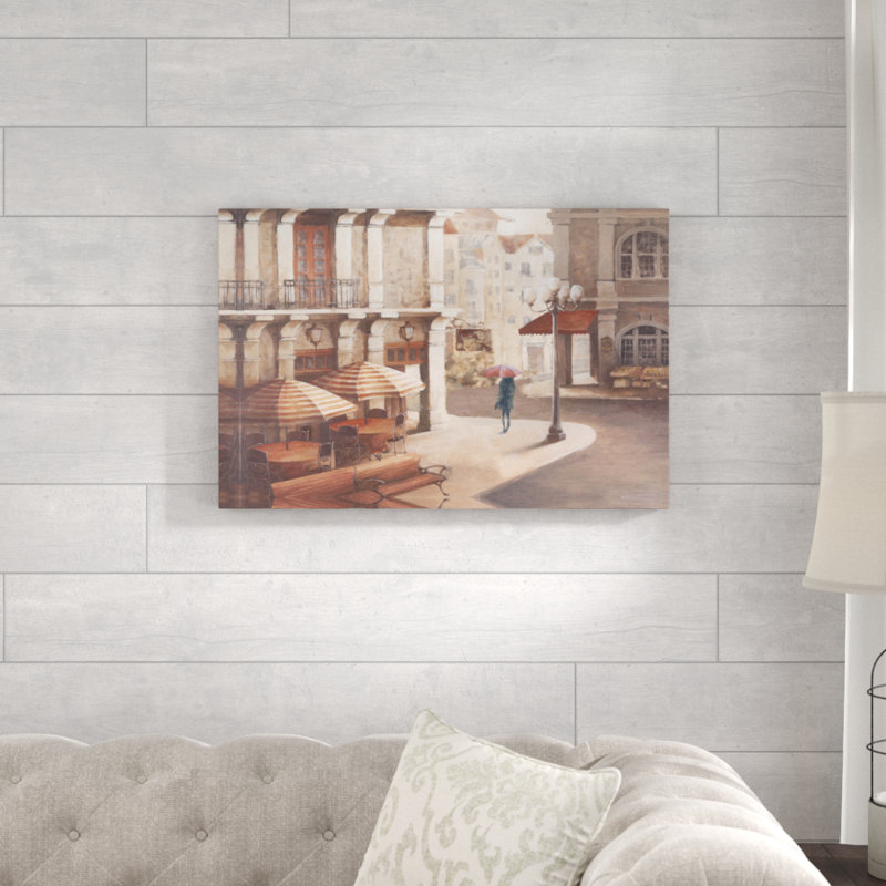 Peinture féminine rouge Streets-impression sur toile, H 20 po x l 30 po