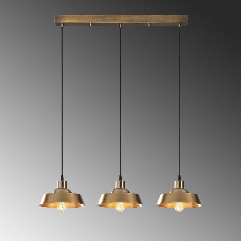Luminaire suspendu 3 lumières Jobanny, Rétro