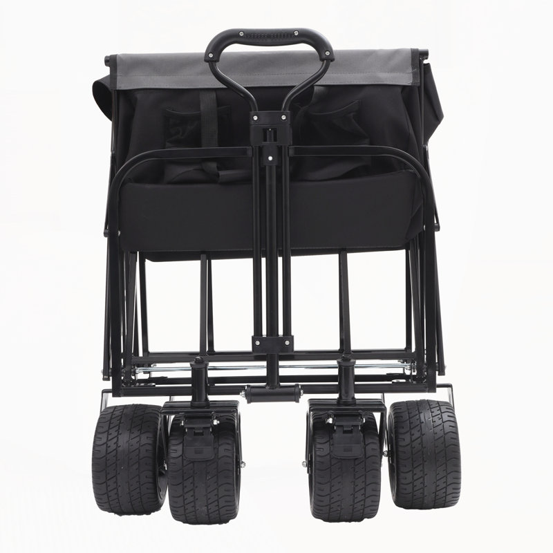 Chariot pliable à roulettes pliable avec roues, Noir