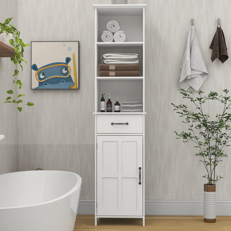 Ebern Designs Calianna Linen Tower Bathroom Cabinet & Reviews