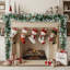 Paquet de 2 guirlandes de Noël enneigées 9 pi avec 440 pointes et baies rouges