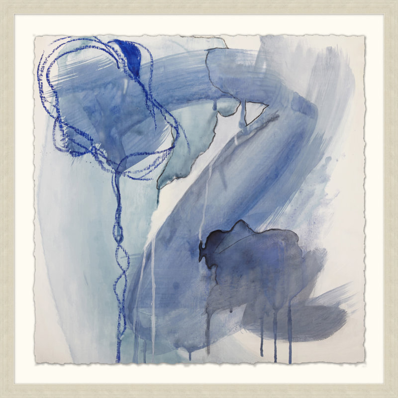 Feeling Blue 1 - Peinture encadrée sur papier