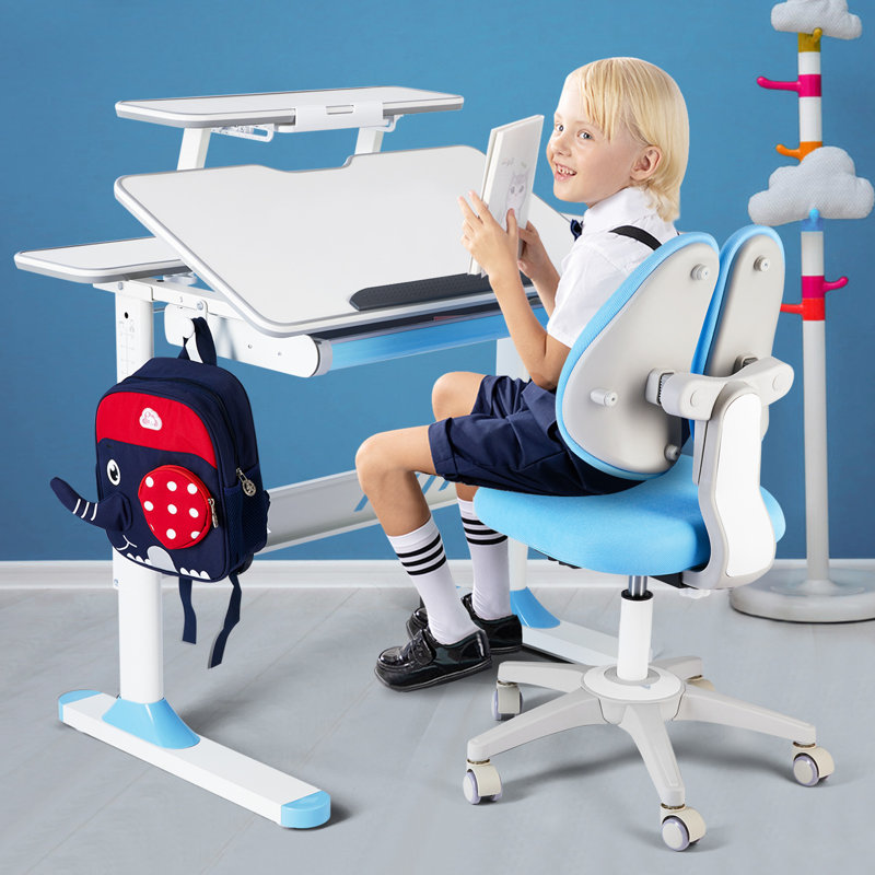 Ensemble de chaise de bureau 39,3 po Adarrion, Bleu
