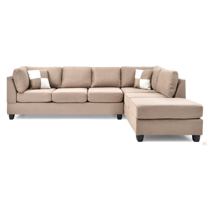 Sectional, Brown Fabric