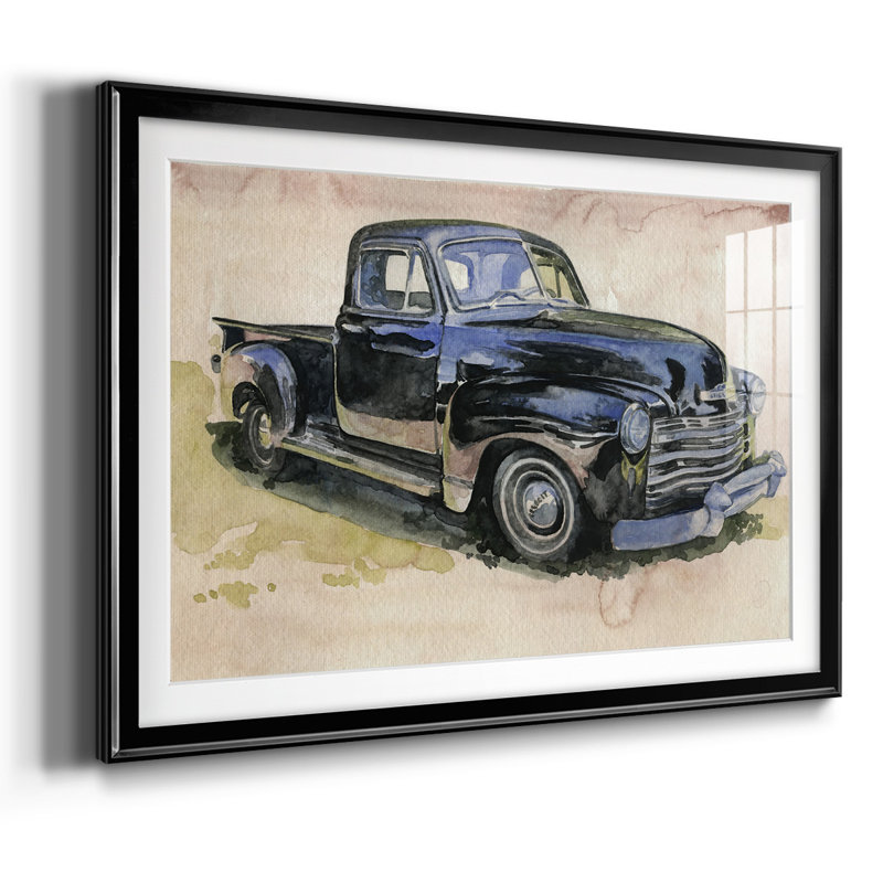 Antique Pickup II, reproduction d'art encadrée, Noir, H 19 po x l 27 po x P 1,5 po