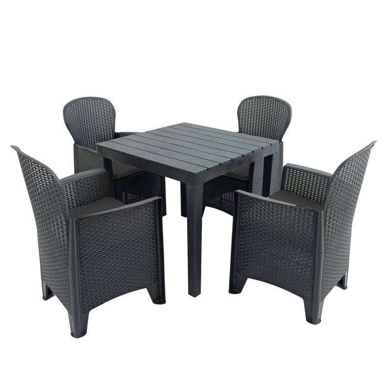 Roann Square Table with 4  Chairs Garden Set
