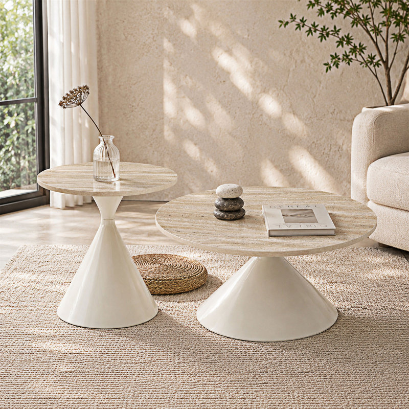 Ensemble de 2 tables basses, Blanc