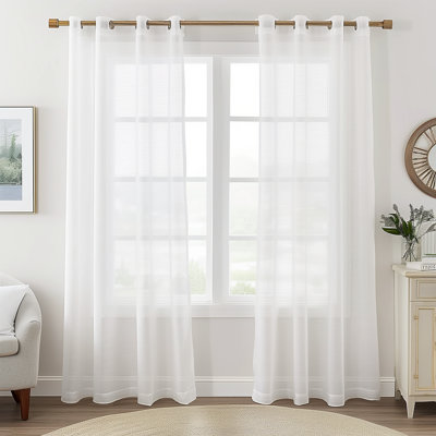 Diyon Solid Color Sheer Grommet Curtain Panels