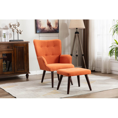 Hike Upholstered Wingback Chair with Ottoman