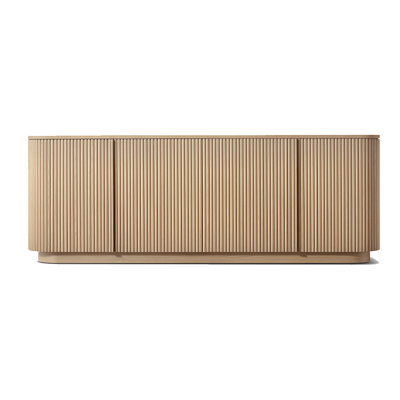 Meuble télé vintage en bois massif cannelé de 244 cm (96,06 po)