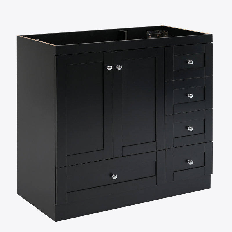 Meuble-lavabo noir 36 po (lavabo non inclus)