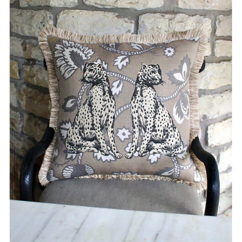 Fringed Sunbrella® Outdoor Throw Pillow