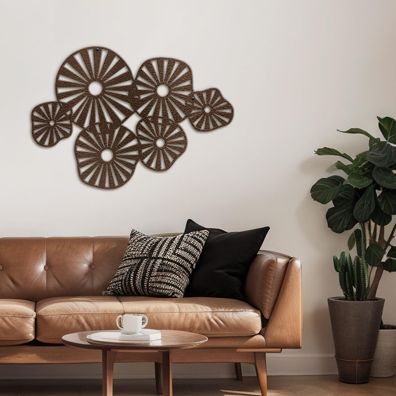 Wall Decor Metal, Bronze, 15" H x 30" W x 0.05" D