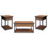 Sturminster Rustic Solid Wood Metal 3 Coffee Table And End Tables