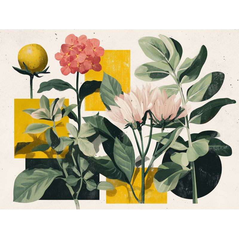 Papier peint floral géométrique, décoration murale amovible moderne, Non tissé, 140 po x 108 po