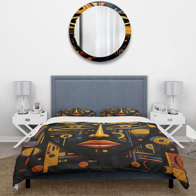 Geography Bedding Set of 4 - African Tribal Rhythms II Comforter Bedding Set