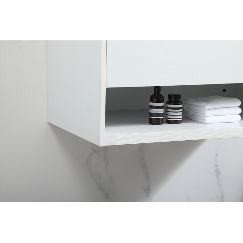 Roman 30'' Single Bathroom Vanity with Engineered Marble Top, White